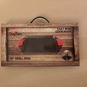 16” Cast Iron Grill Pan NEW in Box w Slip On Handle